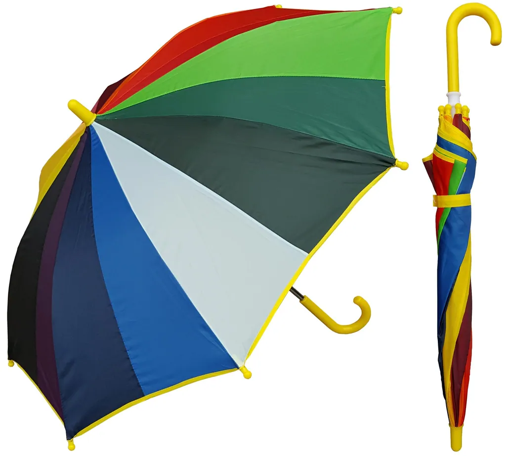 15 inch rainbow color plastic handle promotional children shade umbrella, detail 2