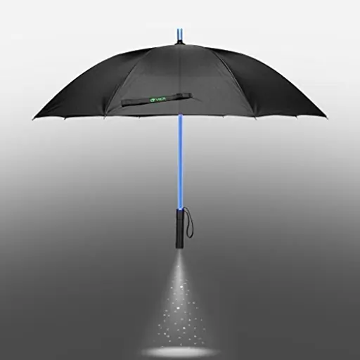 Wholesale Custom 23Inch 8Ribs 7 Color Changing on Shaft LED Straight Umbrella, image 1