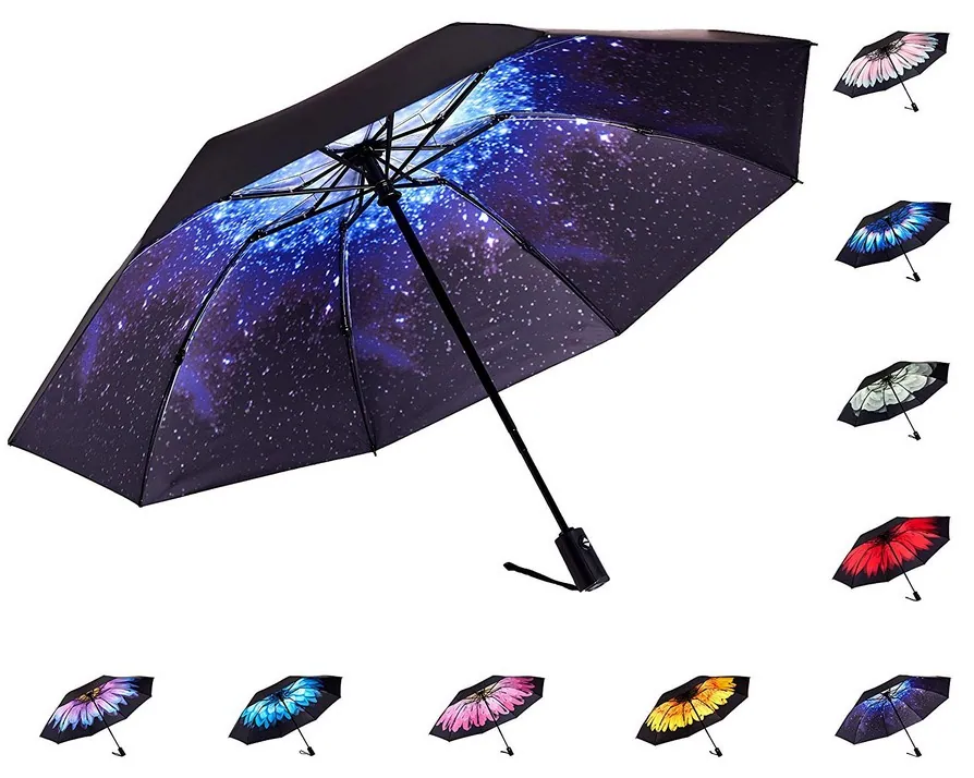 All weather outdoor auto open and close travel rain folding umbrella, detail 2