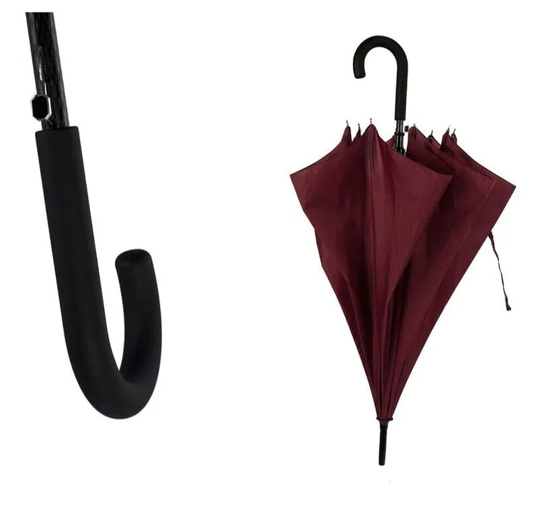 Customized Advertising 23 inch*8K auto open J shape handle straight umbrellas with logo prints, detail 4