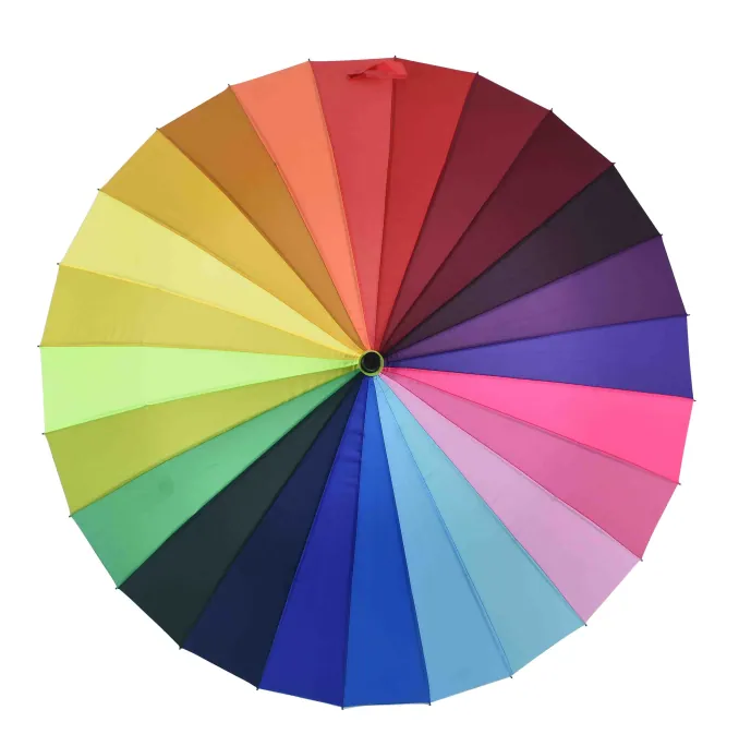 Rainbow colorful straight rainproof high quality golf umbrella, detail 2