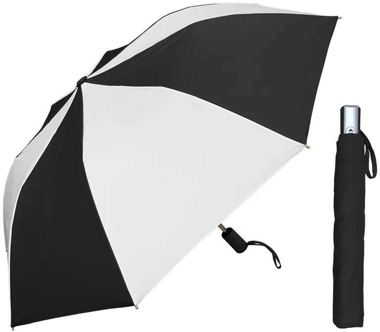 3 Fold Full Open Match Color Rubber Handle Gift Umbrella, image 1