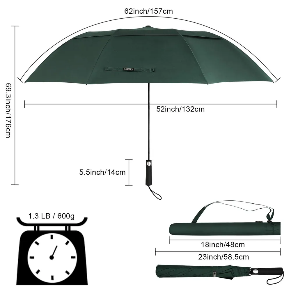Wholesale Auto Open Strong Windproof Wind Resistant 2 Fold Vented Umbrella,细节图 3