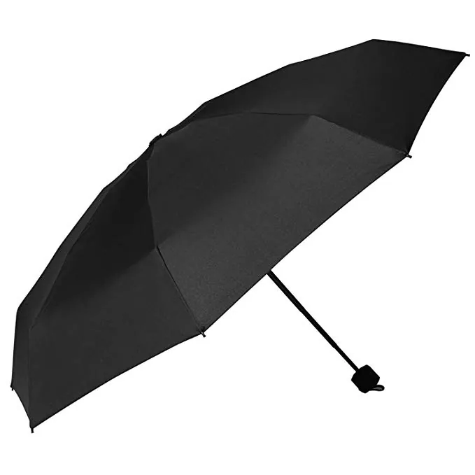 Factory low MOQ black foldable umbrella 3 folds umbrella manual open، الصورة 1