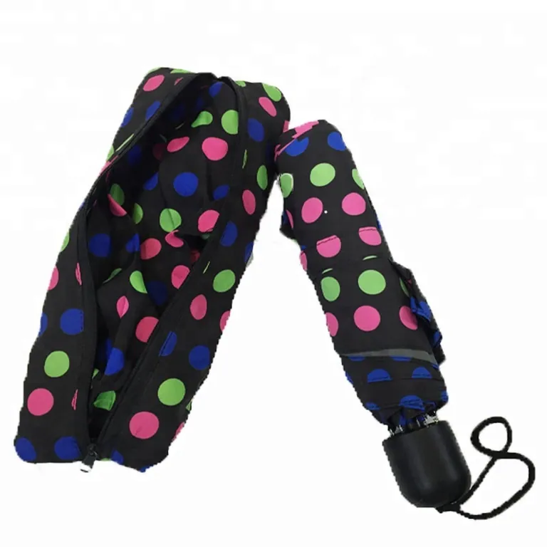 Shopping Bag Points Print Fold Umbrella For Lady, detail 4