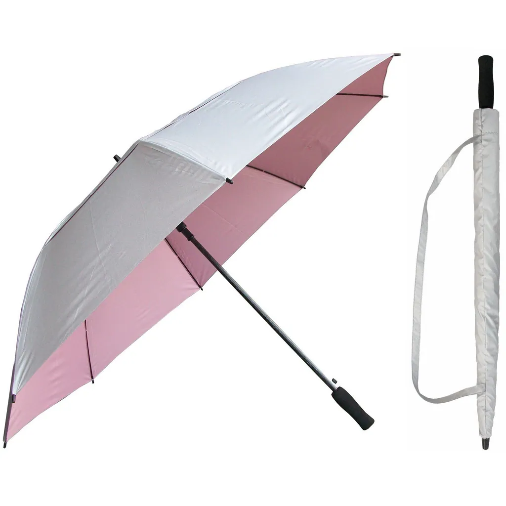 Silver Coating Fabric Promotion Advertising Sunproof Stick Umbrella, detail 3