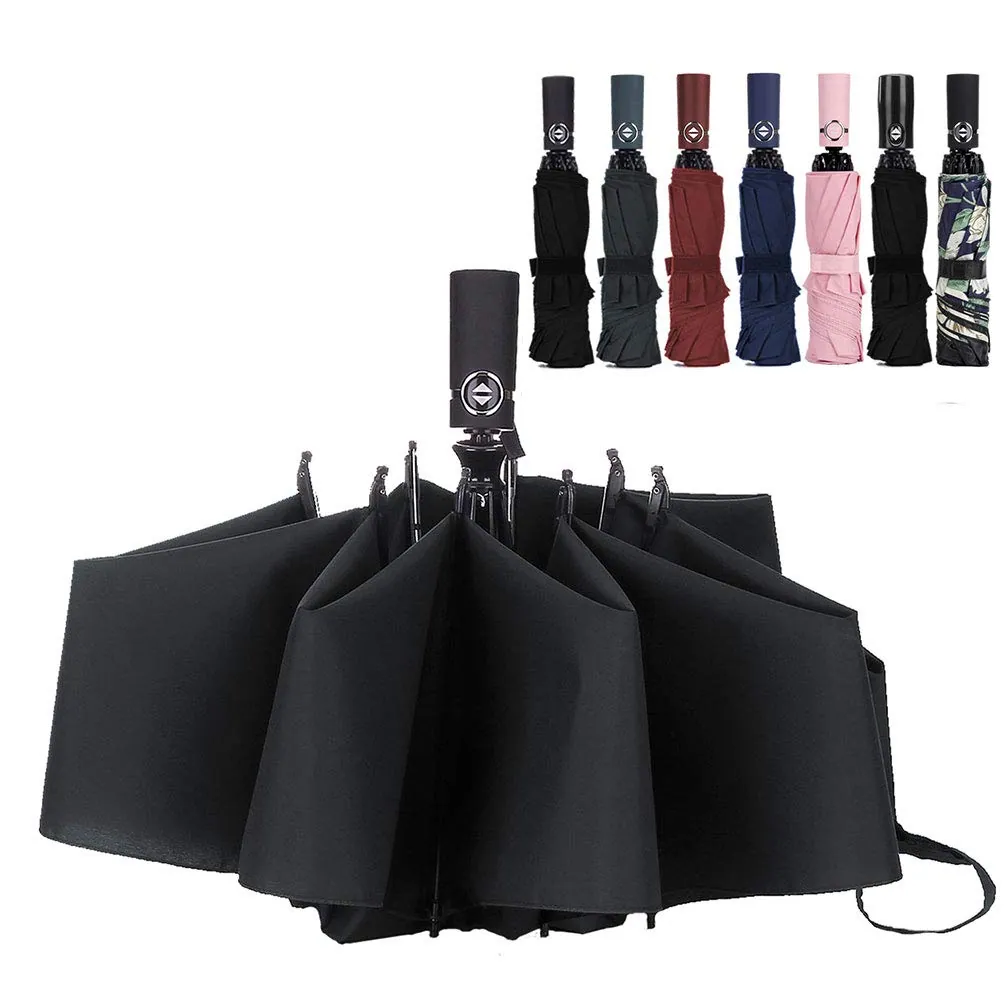 LotusUmbrella Fast Ship WINDPROOF Auto Open Close Folding Compact Reverse Umbrella, detail 1