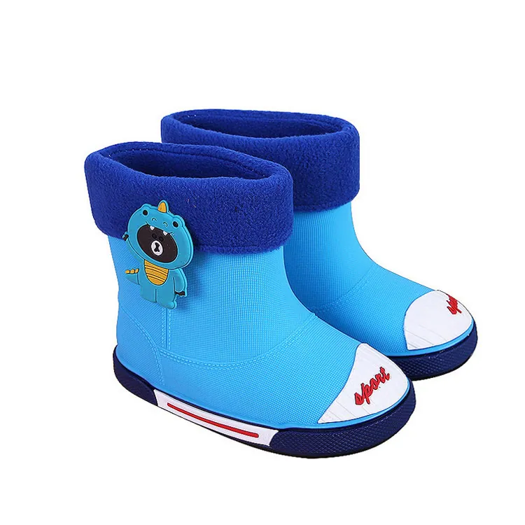 PVC rain boots shoes Waterproof winter boys and girls snow boot velvet warm non-slip shoes for Kids, détail 2