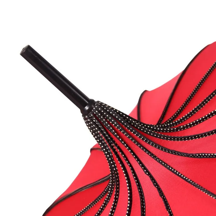New Arrival Large Long Handle 16k Auto Open Classical Tower Pagoda Umbrella, detail 4
