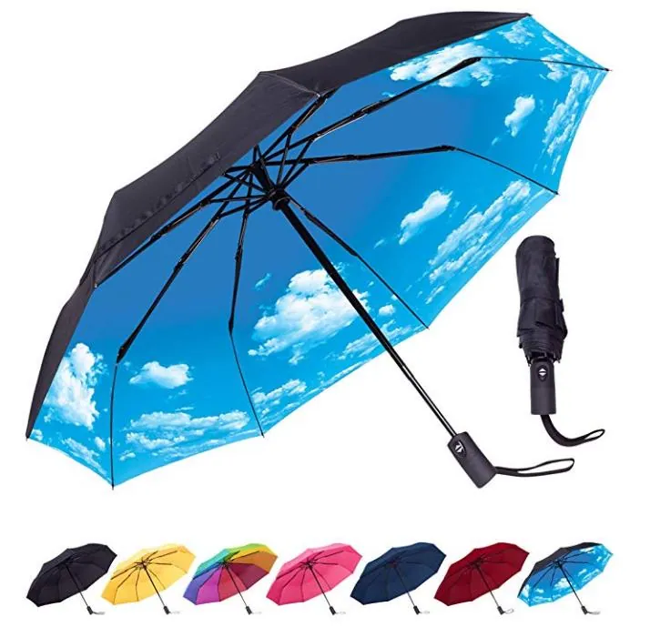 Factory lowest price transparent small automatic 21 inch 8 ribs trave mini 3 folding umbrella, detail 1