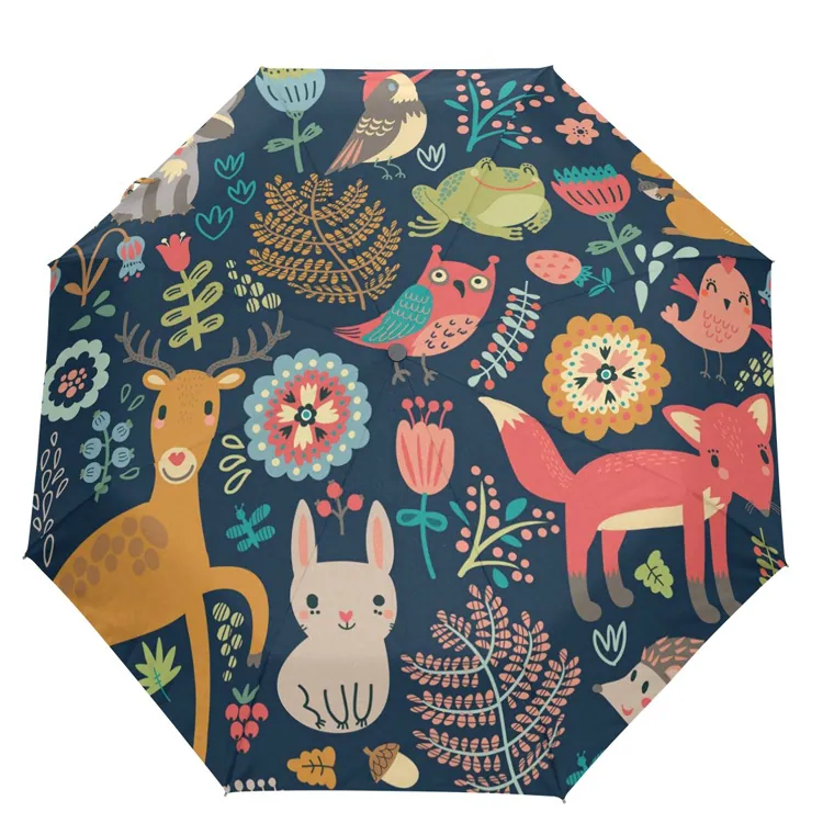Cartoon customized mini colorful windpoof fold umbrella, image 1