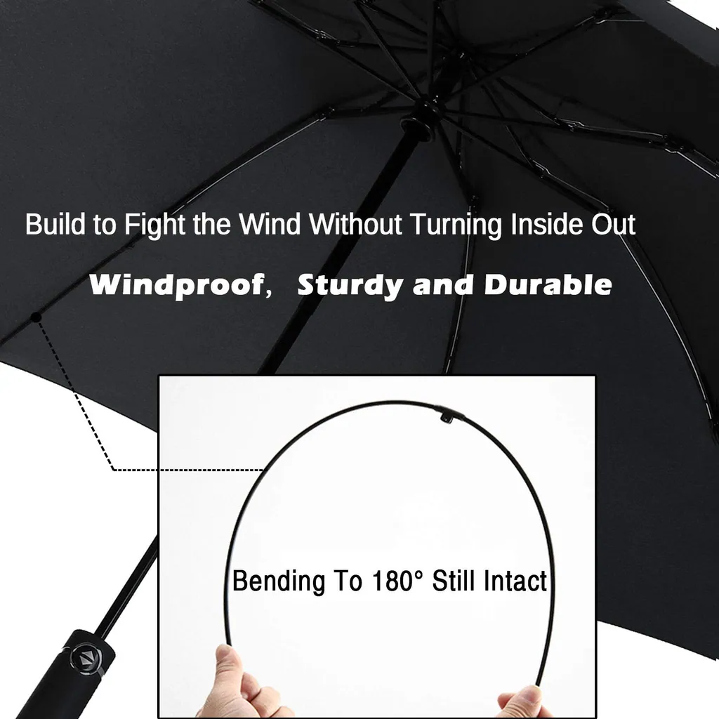 LotusUmbrella Fast Ship WINDPROOF Auto Open Close Folding Compact Reverse Umbrella, detail 3