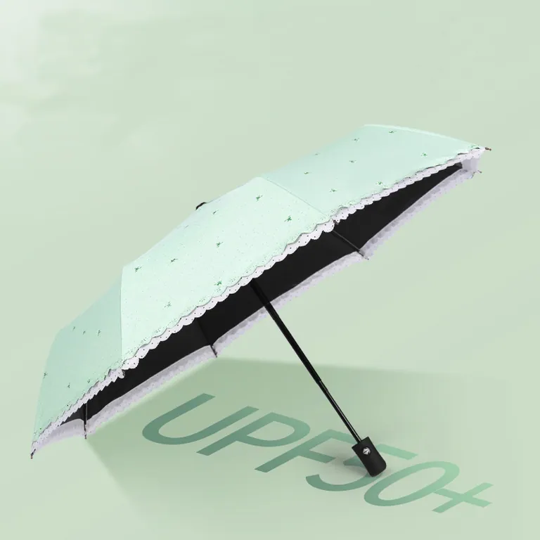 Hot Sale Sunscreen UV Sunshade Folding Lace Umbrella Rain Umbrella in Summer، الصورة 1