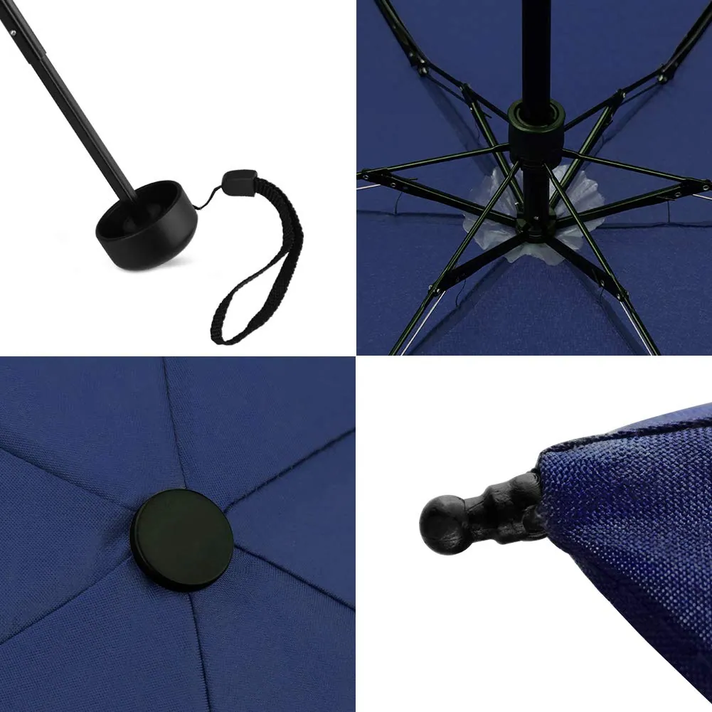 2019 Promotional 19" 6k Light Compact Manual Small Mini 5 Folding Travel Umbrella with Case, detail 4