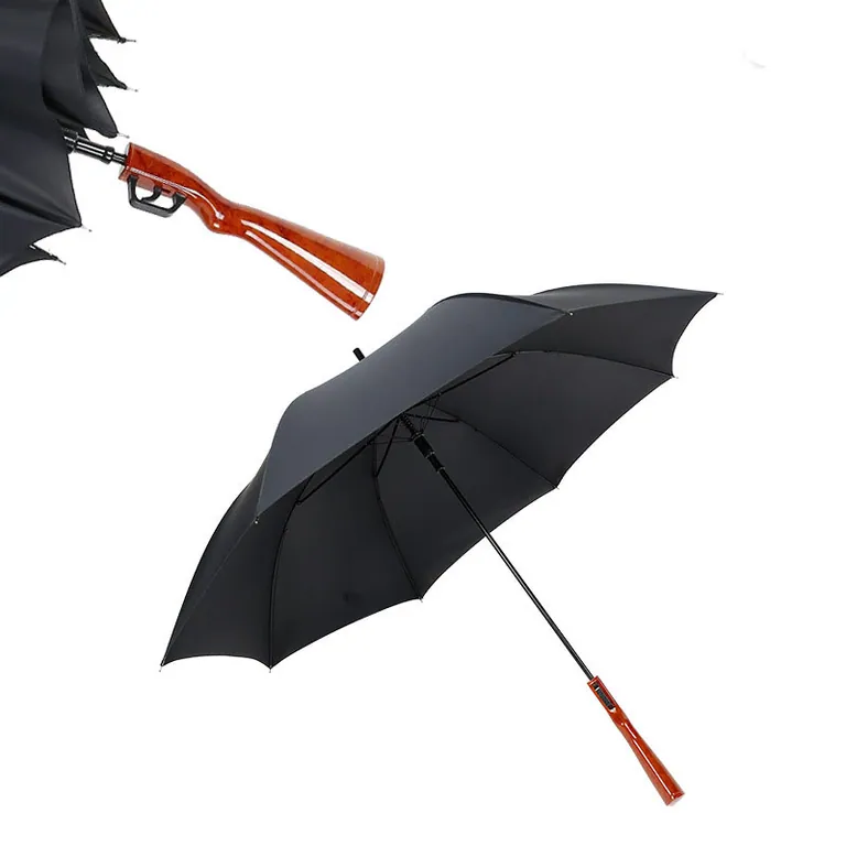 Lotuis Brand 23" Umbrella with Semi Open Leaf Gun Handle Umbrella Straight Pole for Wind Sun Rain Umbrella، صورة تفصيلية 4
