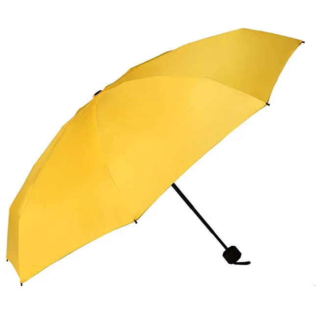 Custom pongee fabric manual 3 fold umbrella promotional rain umbrella, image 1