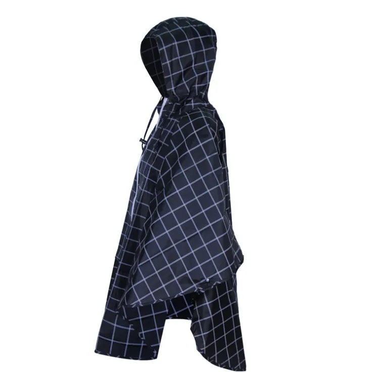Women's Stylish Waterproof Rain Plaid Poncho OEM Print Raincoat Water Resistant Lightweight Hooded Wrap، الصورة 1