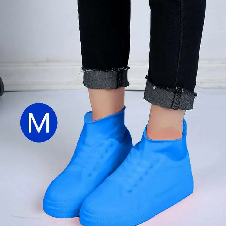 High quality PVC Outdoor rainy waterproof shoes cover rain anti-slip thick wear-resistant silicone adult children rain boots, détail 5