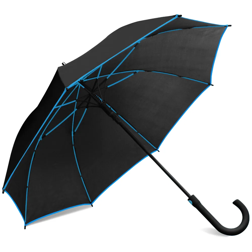 30inch Auto Open Match Color Fiberglass Windproof Frame Plastic Rubber Hanlde Golf Umbrella, detail 4