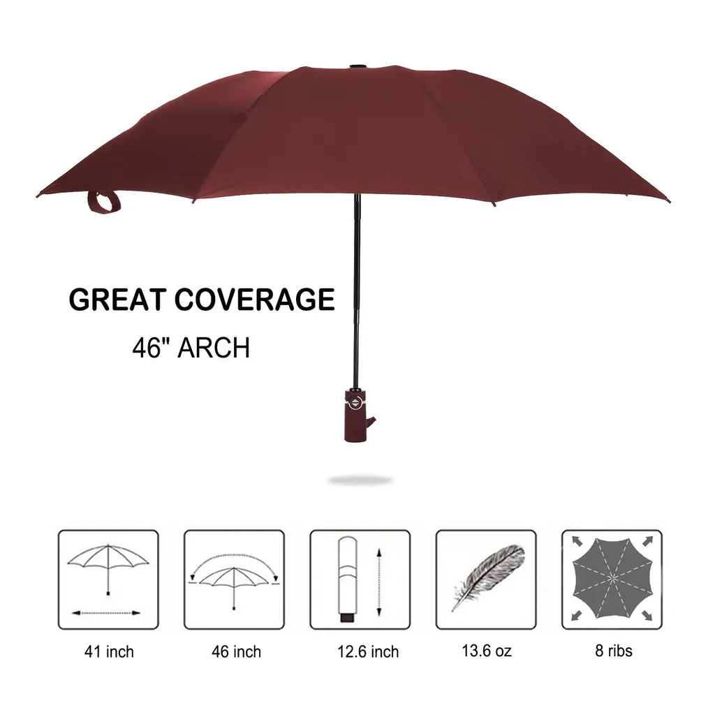 Fast Ship Fiberglass Frame WINDPROOF Auto Open Close Folding Compact Reverse Umbrella, detail 4