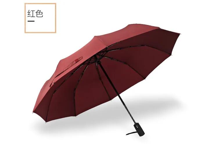 High quality custom pongee fabric 3fold umbrella promotional rain umbrella cheap folding umbrella clart，第 1 张图片