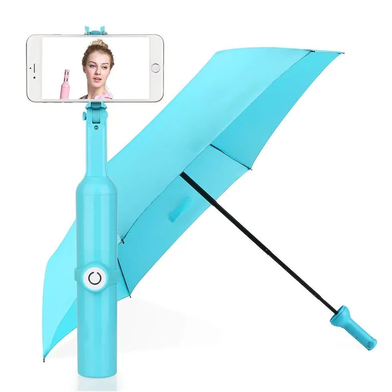 New Inventions Selfie Stick Smart Bluetooth Portable Bottle Travel Umbrella for iPhone, Android and More, image 1