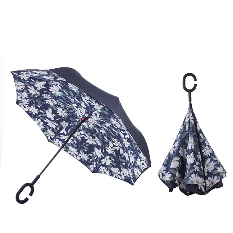Windproof Compact Reverse Umbrella for Car، الصورة 1