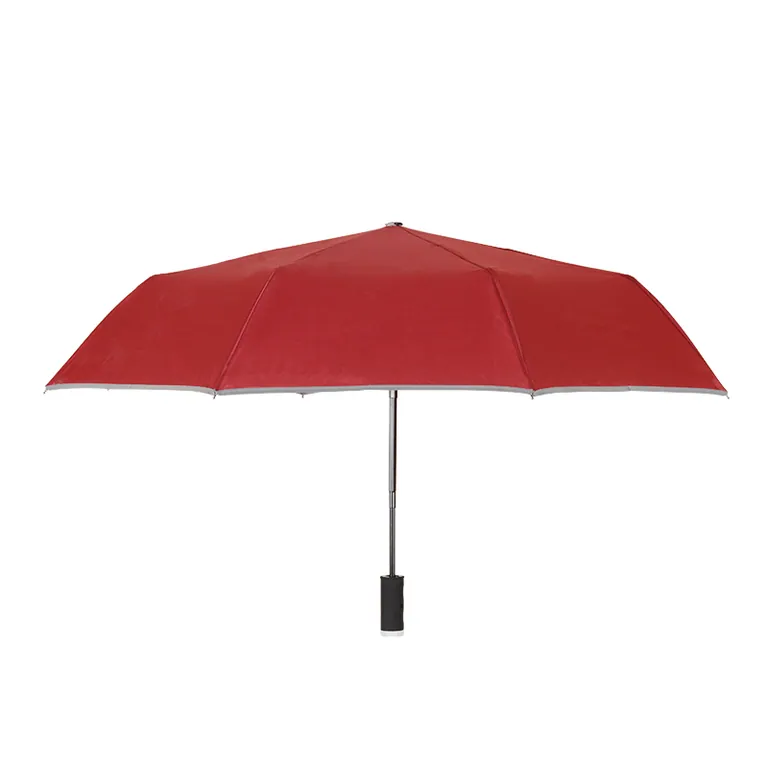 High quality business gift creative LED auto open and close folding flashlight rain umbrella, detail 2