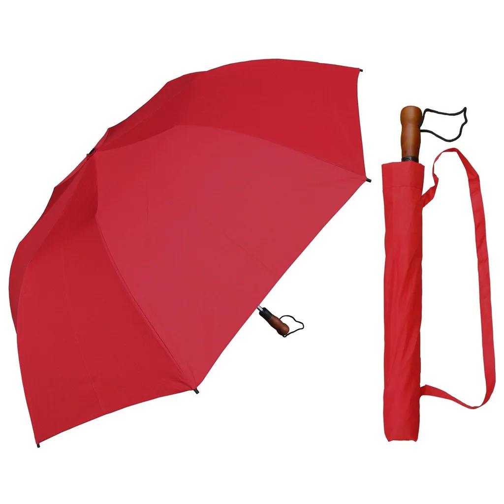 27Inch 2 Fold Golf Wooden Handle Large Size Fold Umbrella, detail 4