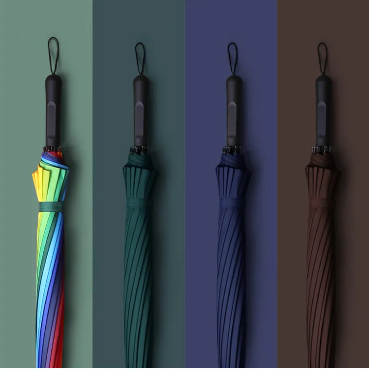 Lotus 2022 16 Ribs Straight Golf Waterproof Auto Open Large Umbrella، صورة تفصيلية 4