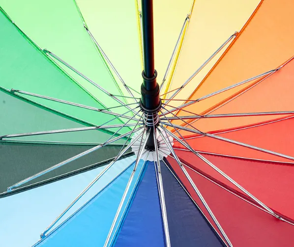 Lotus 2022 Promotional 16K Rainbow Straight Automatic Stick Umbrella، صورة تفصيلية 5