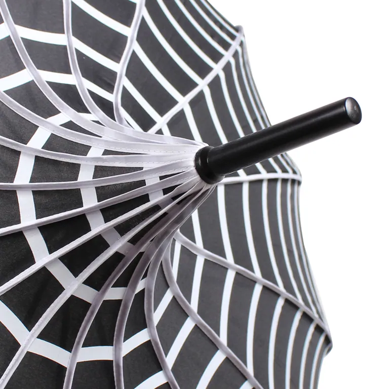 New Print Design Spider Web Printed 16 Ribs Dome Pagoda Shaped Trump Umbrella, detail 4